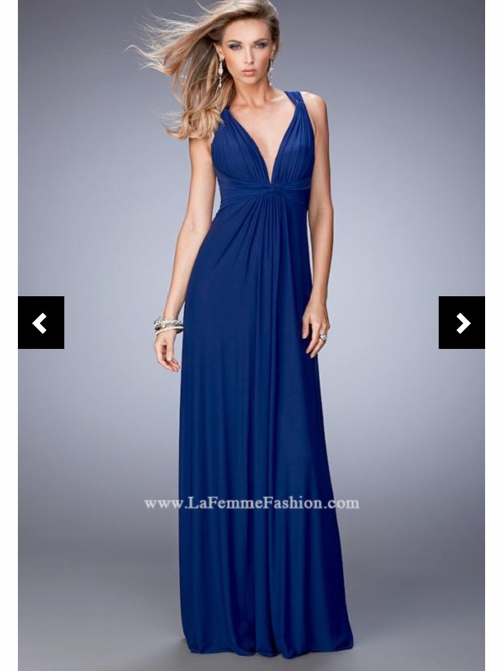 La Femme Navy Blue Flowy Fabric, ECU